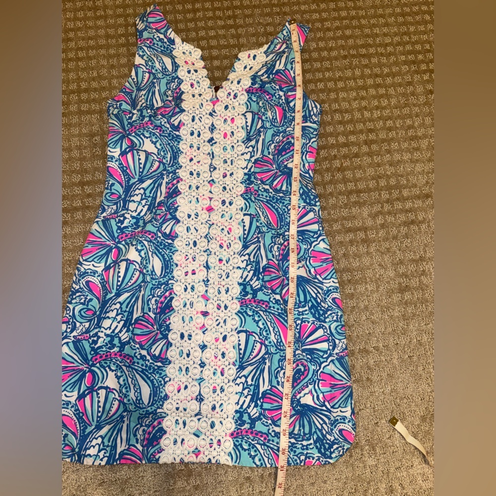 Lilly Pulitzer Blue floral dress sleeveless size 2 - Picture 7 of 8